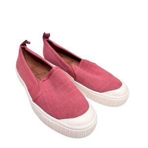 Zodiac Sneakers Womens Size 6 Burgundy Canvas Leather Slip On Shoes